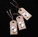 Krafty Stockings - set of 3 - Handcrafted Christmas Gift Tags - dr17-0055